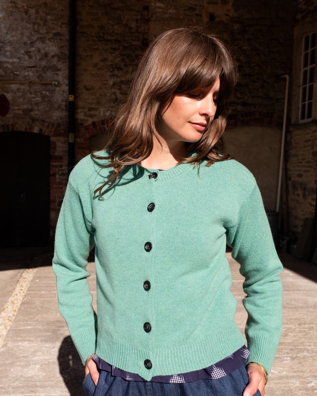 Eva Crew Neck Wool Cardigan