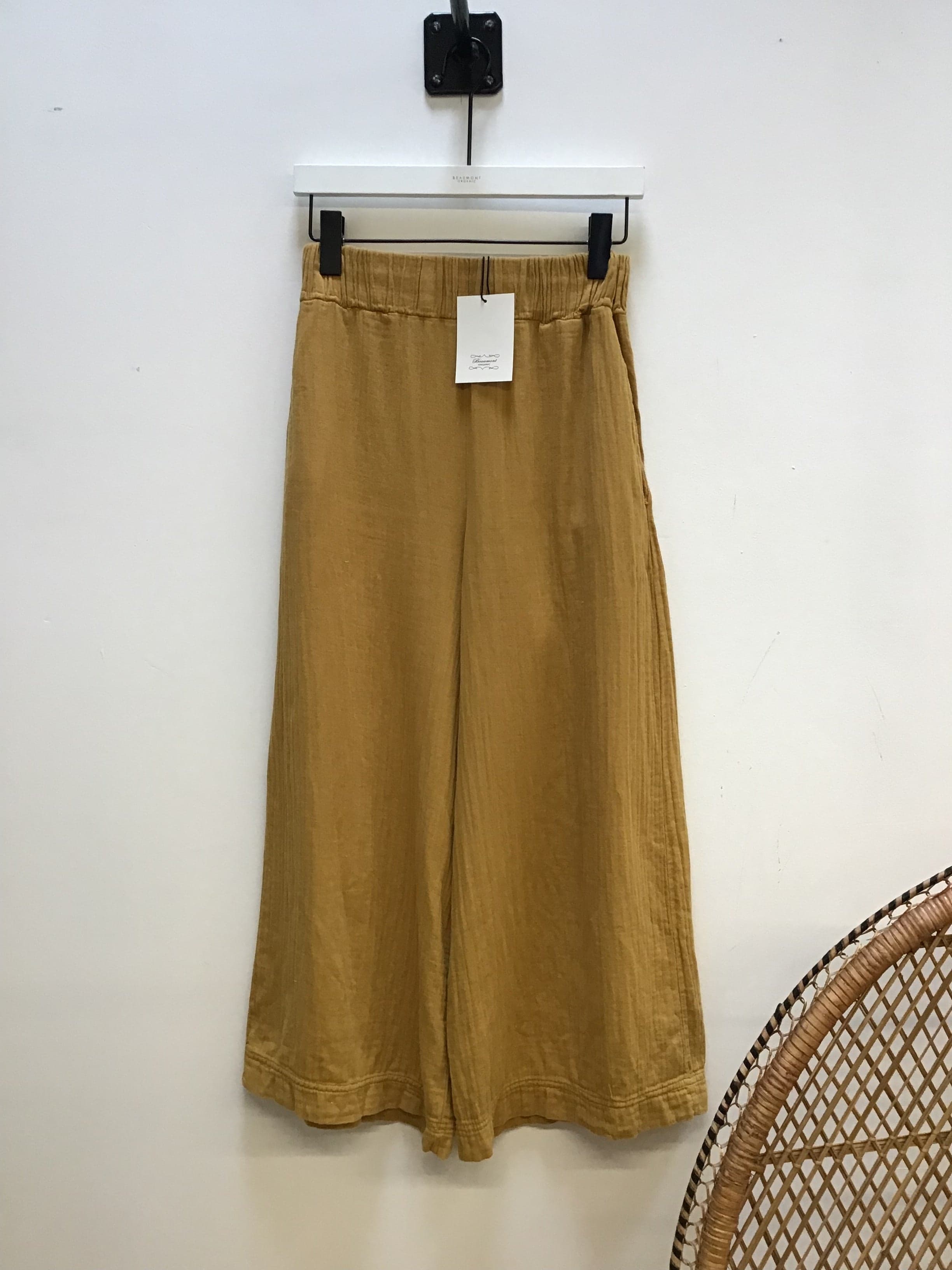 Evora Organic Cotton Trousers in Straw S Preloved