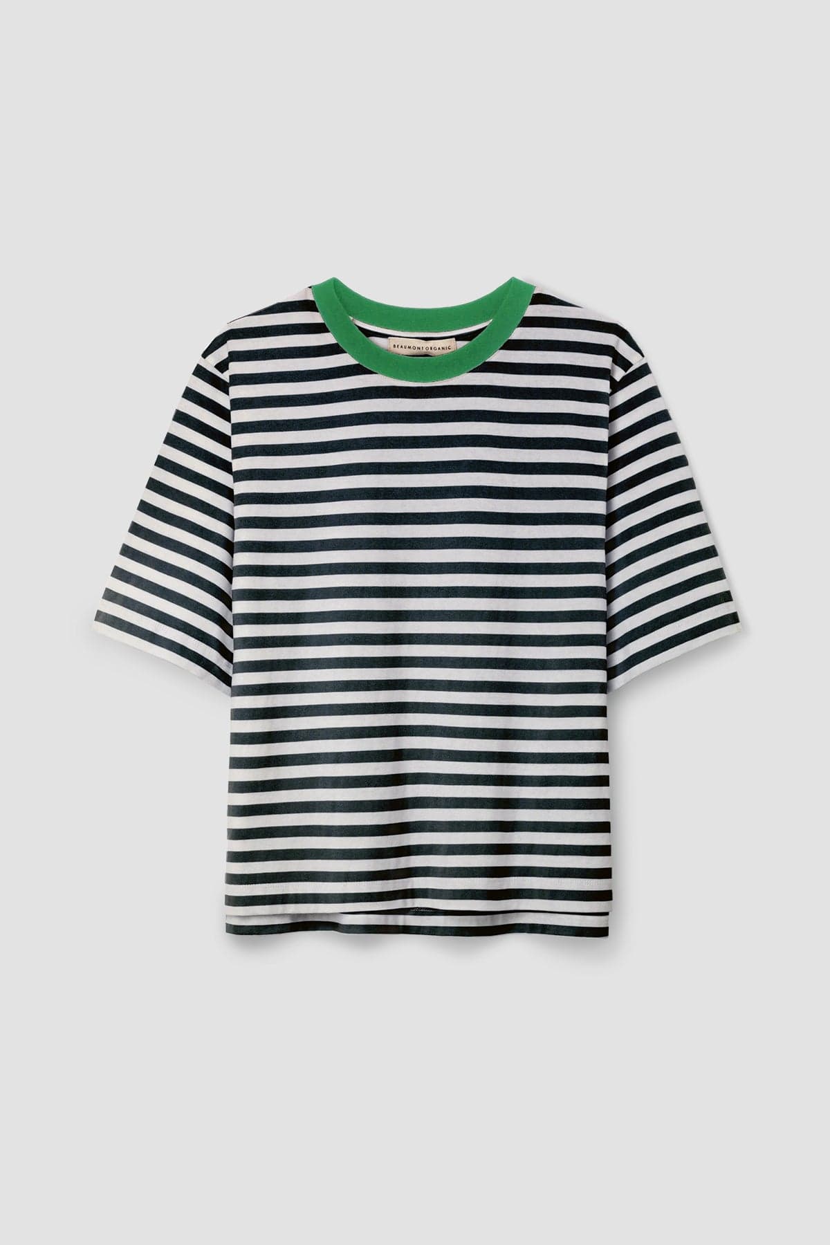 Bay-Sue Organic Cotton Jersey Stripe Top in Black & White Stripe
