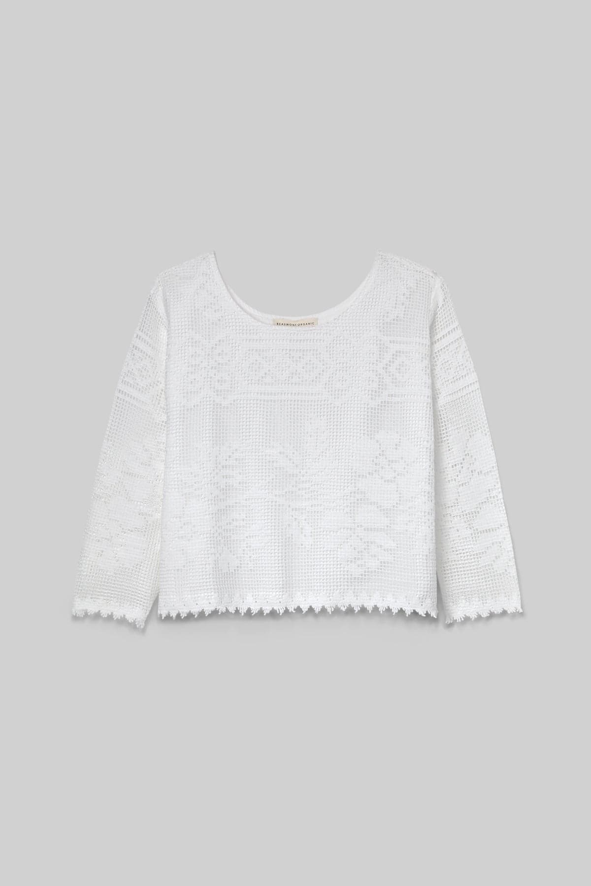 Daisy-Fay Cotton Lace Top in White by HANNAH BEAUMONT