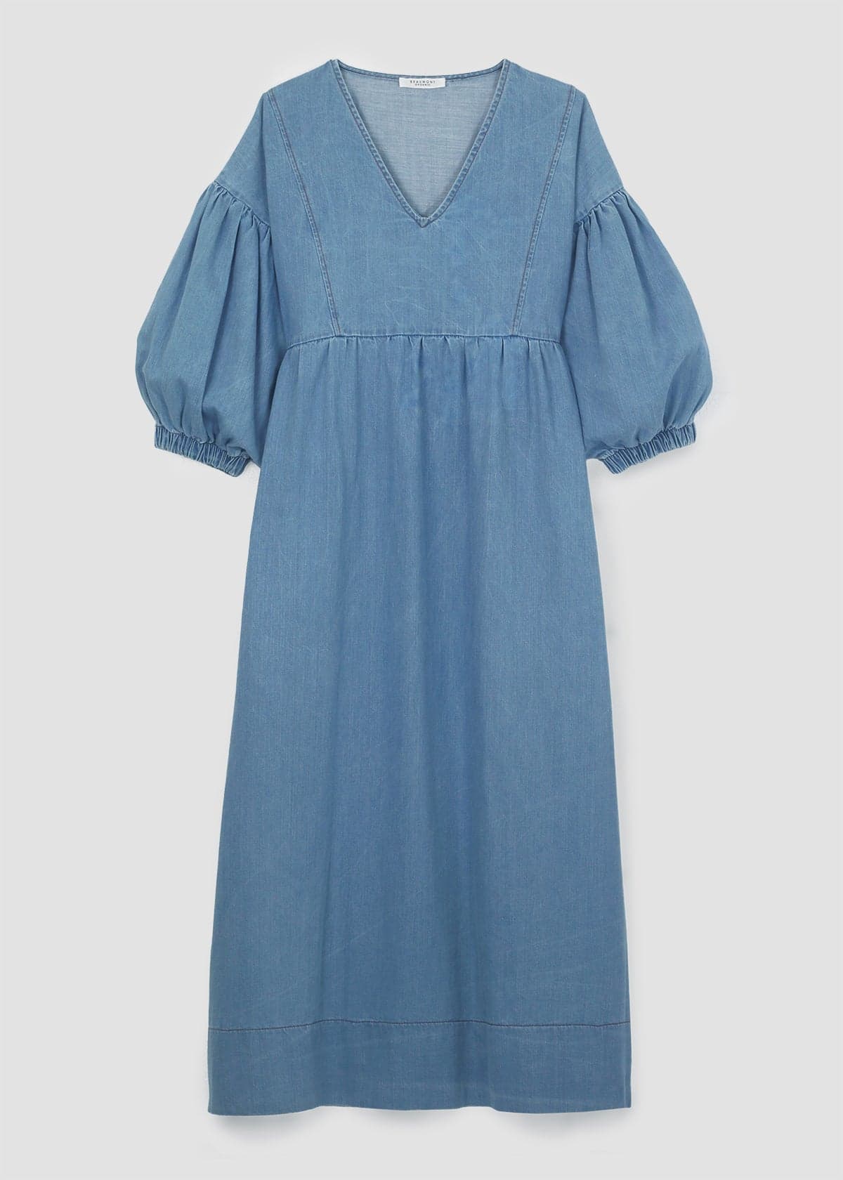 Harumi-Leigh Organic Cotton Denim Dress in Chambray Blue