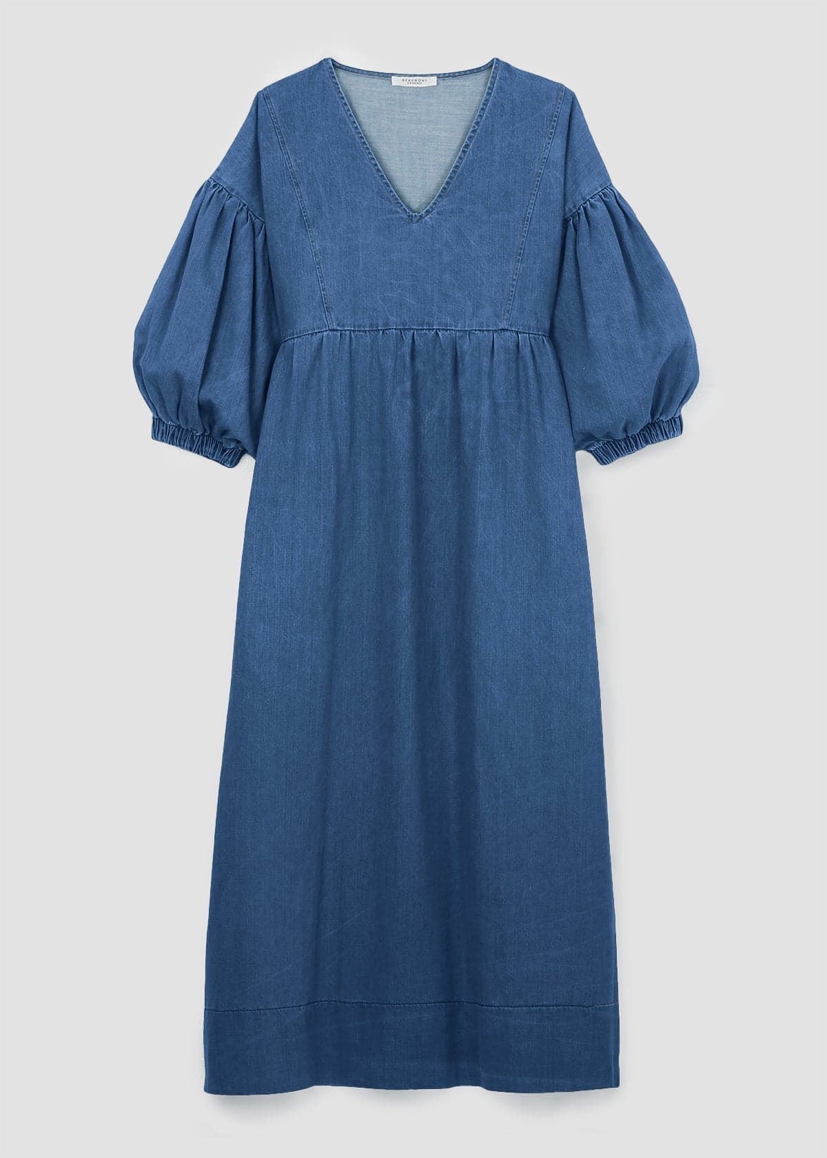 Harumi-Leigh Organic Cotton Denim Dress in Mid Blue