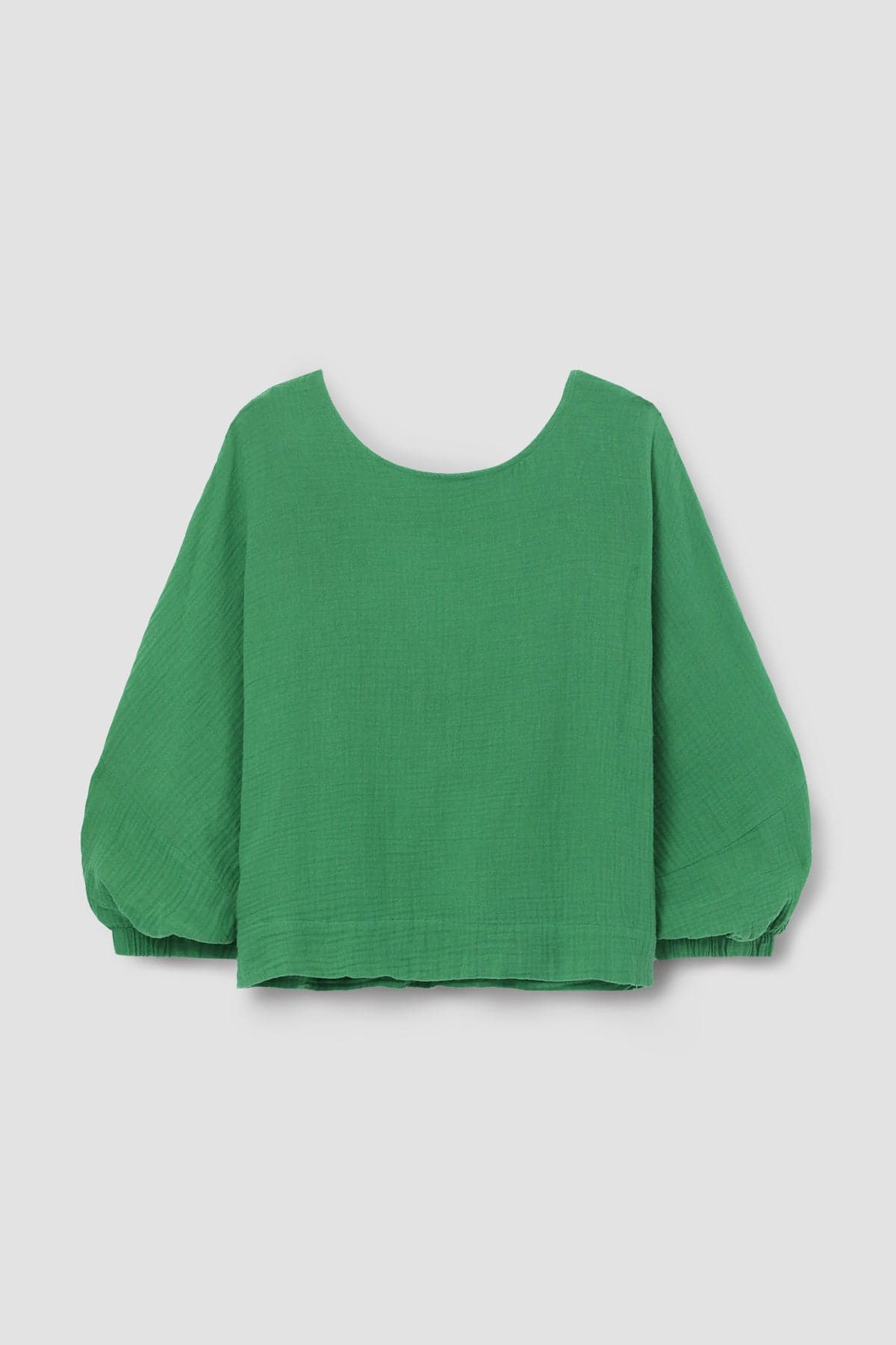 Ivy Organic Cotton Cheesecloth Top in Palm Green