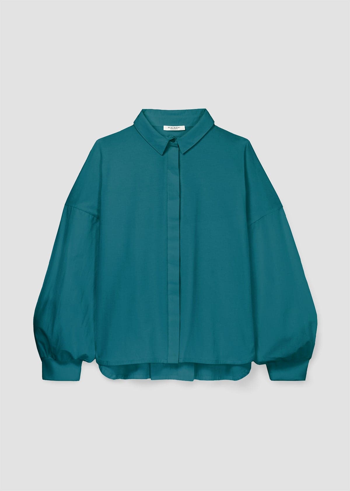 Konara Organic Cotton Jersey and Poplin Shirt in Pine