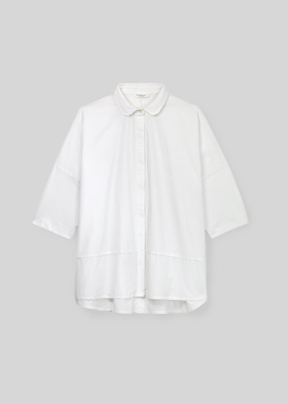 Lissie Organic Cotton Jersey and Poplin Shirt in White
