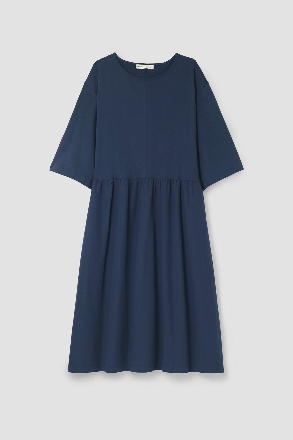 Lydiana Organic Cotton Jersey and Poplin Dress in Midnight