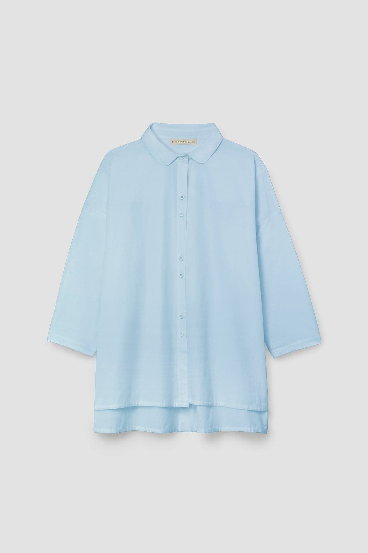 Reese Organic Cotton Jersey and Poplin Shirt in Powder Blue