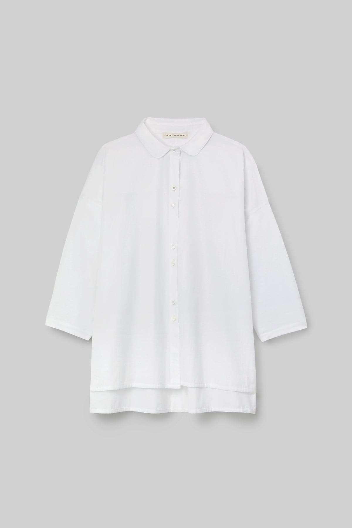 Reese Organic Cotton Jersey and Poplin Shirt in White