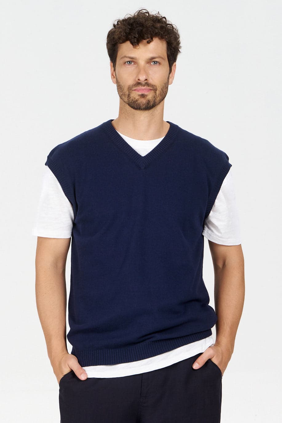 ASLO - GOTS Organic Cotton Vest - Navy