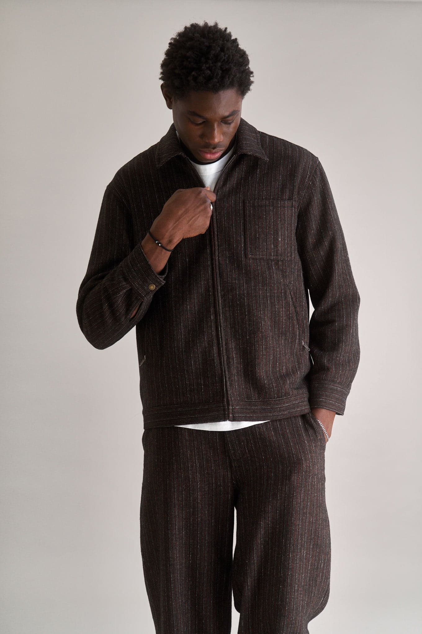 GABE Recycled Poly Wool Blend Jacket - Walnut