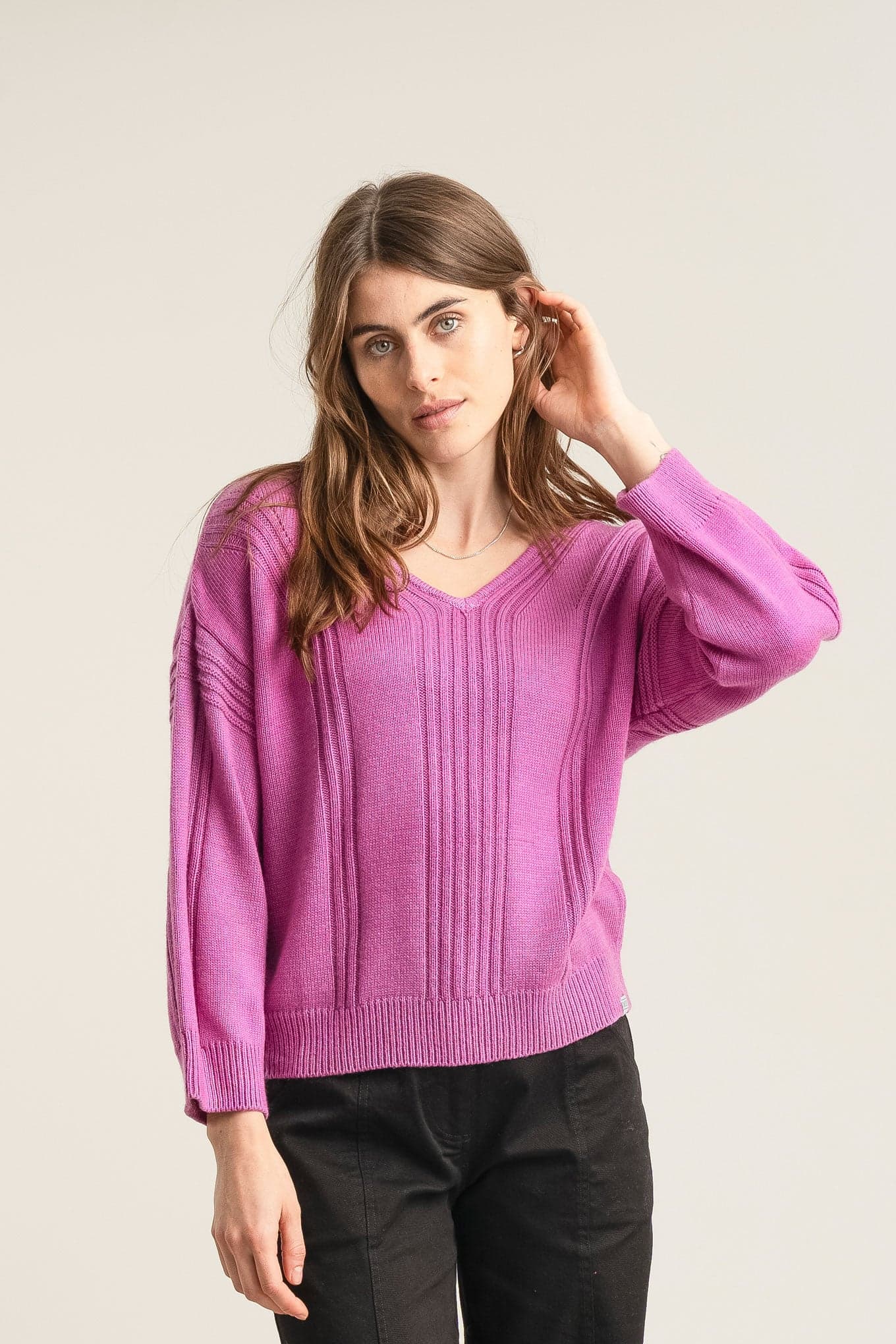 ANYA Merino Wool Jumper - Fuchsia Pink