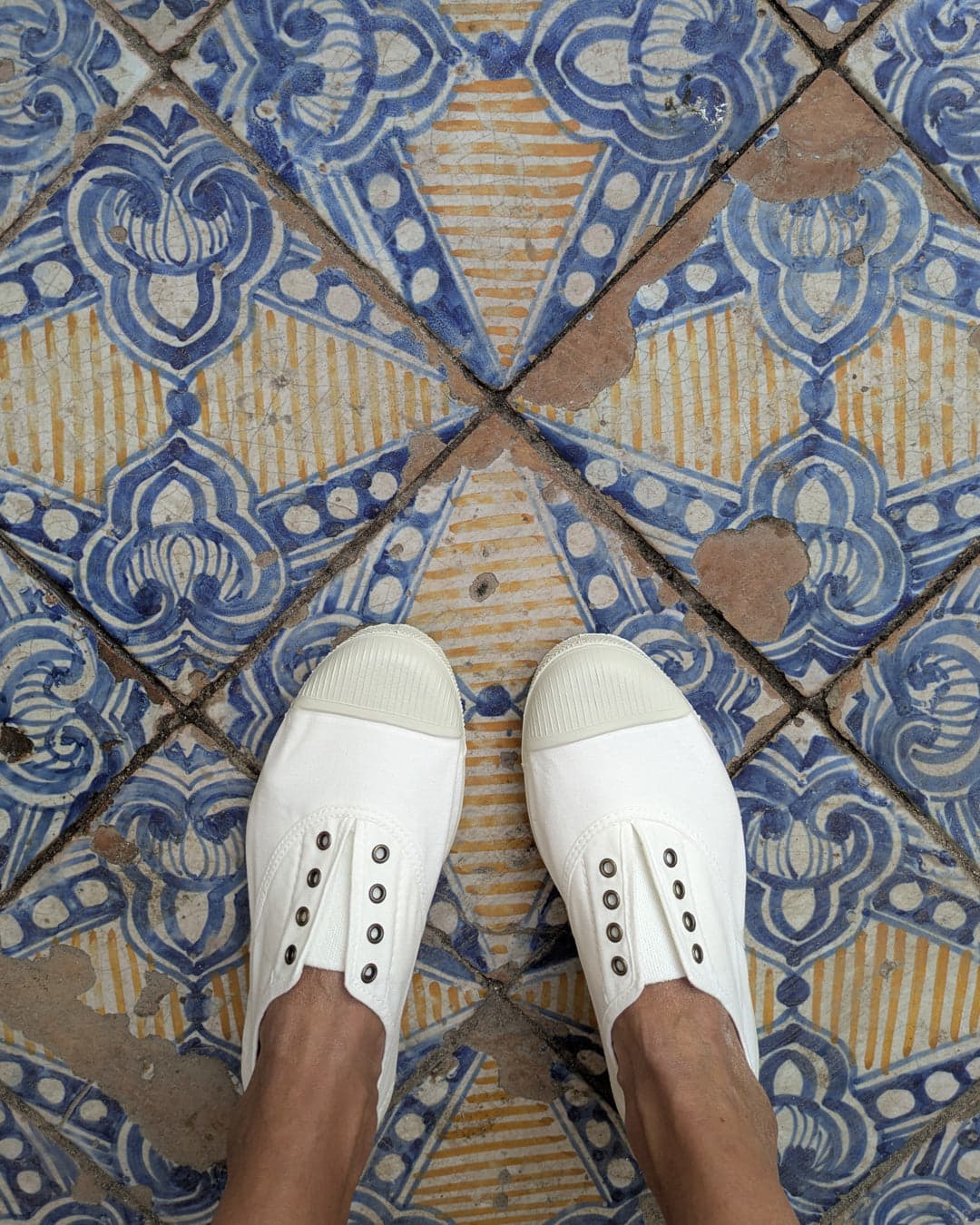 Lola White Cotton Plimsolls