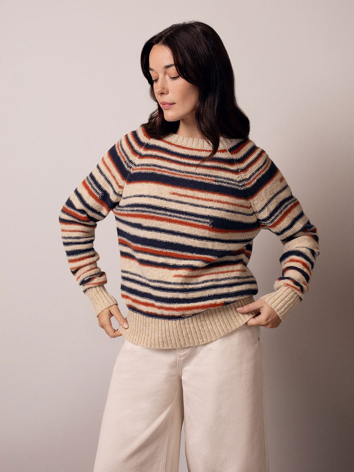 Donegal Blend Broken Stripe Jumper