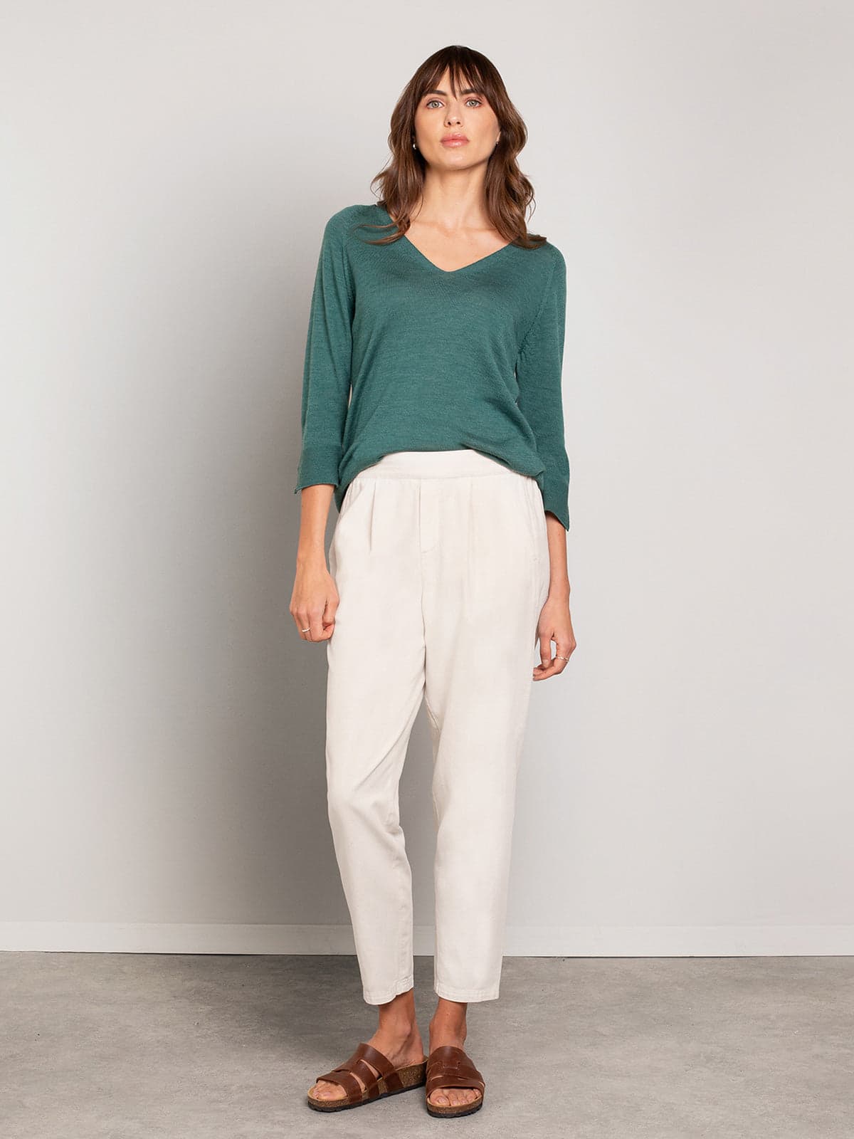 Organic Cotton Twill Tapered Trousers