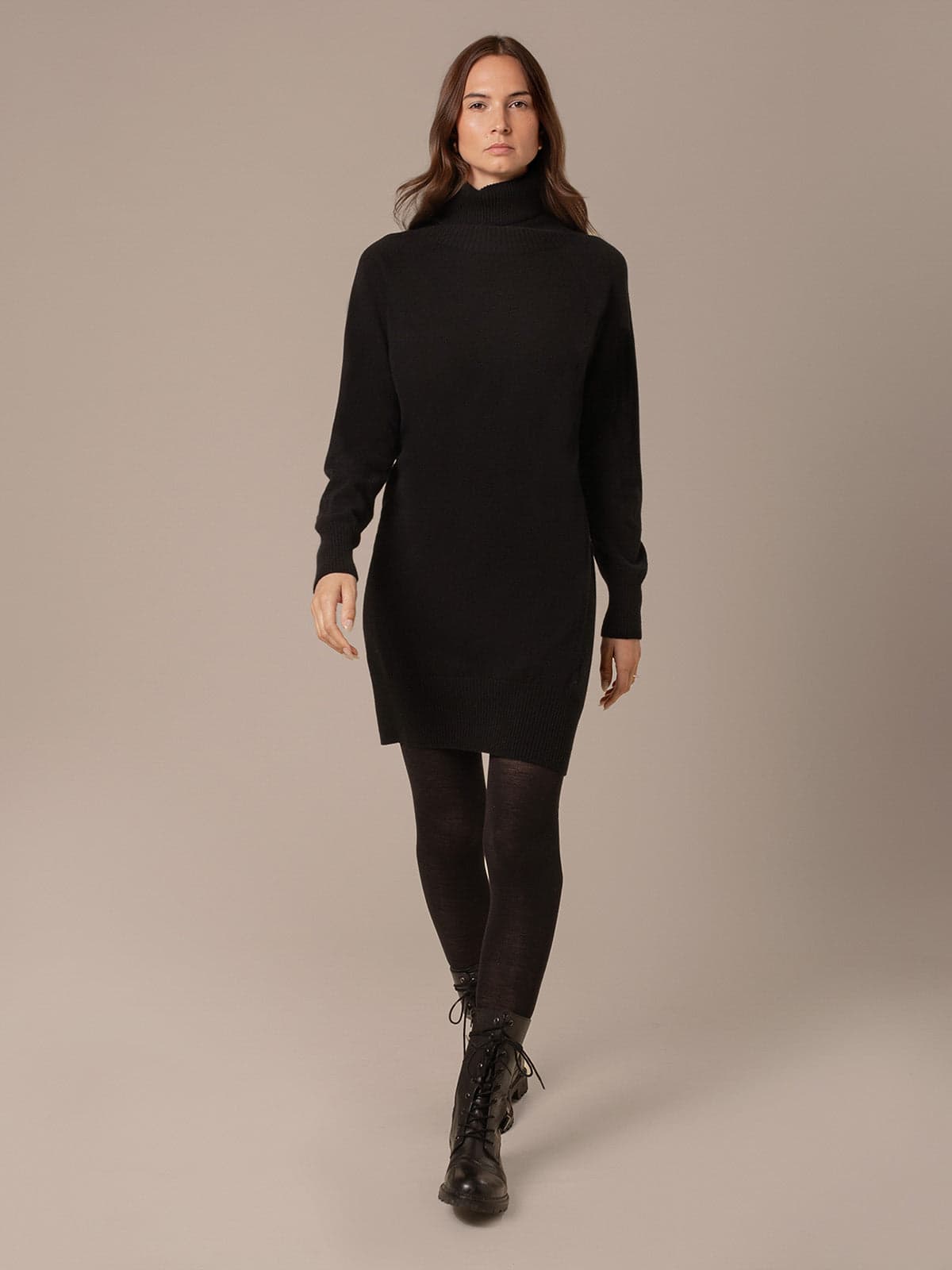 Supersoft Roll Neck Knee Length Dress