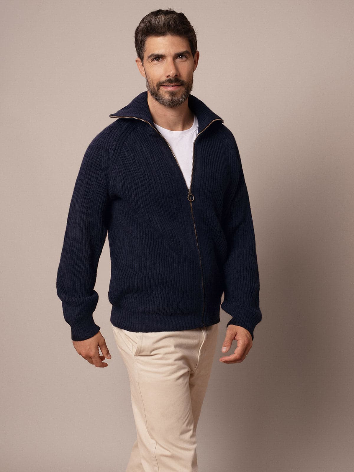 Men's Ribbed Zip Cardigan