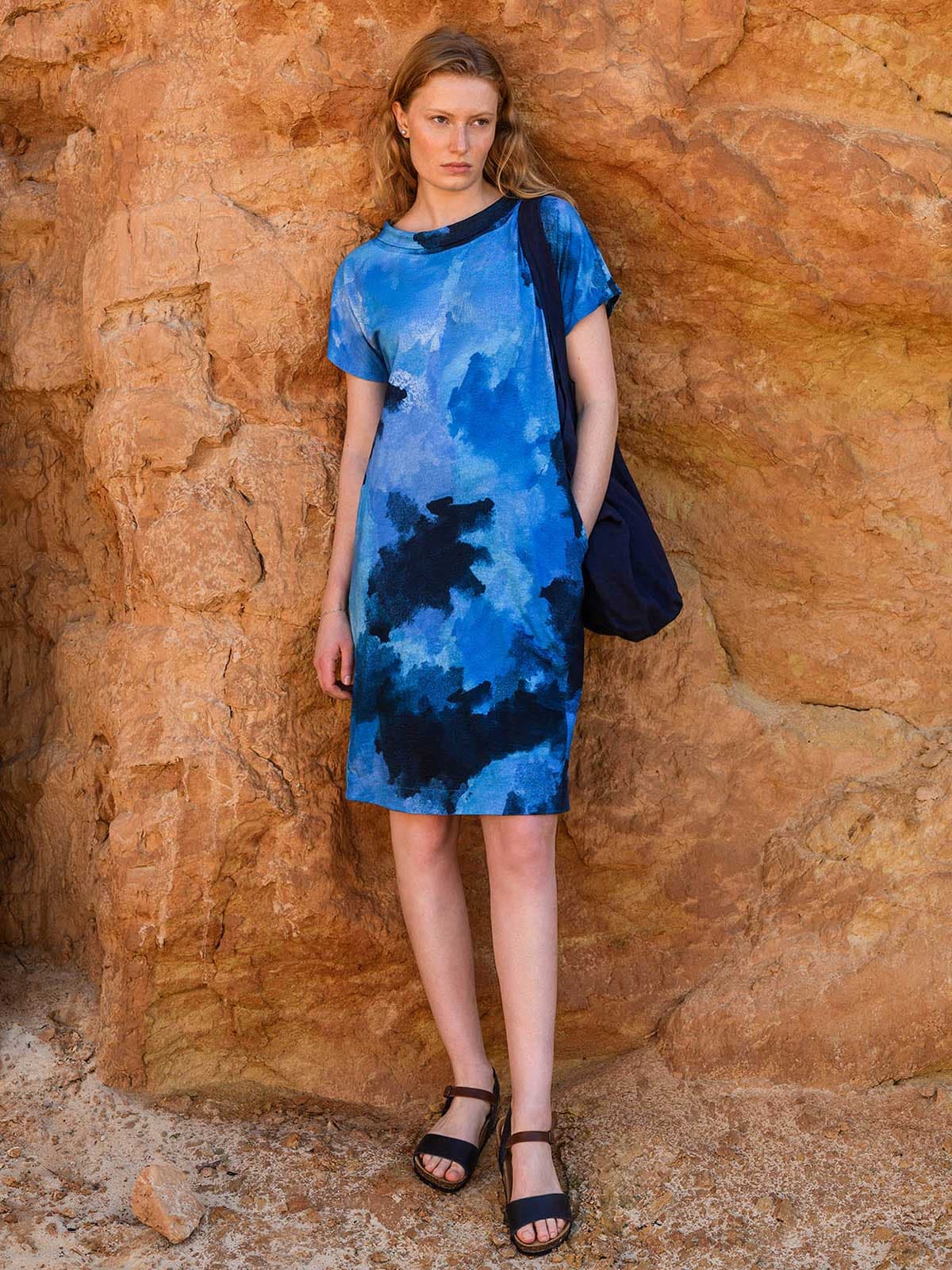 Organic Cotton Collared Knee Length Dress