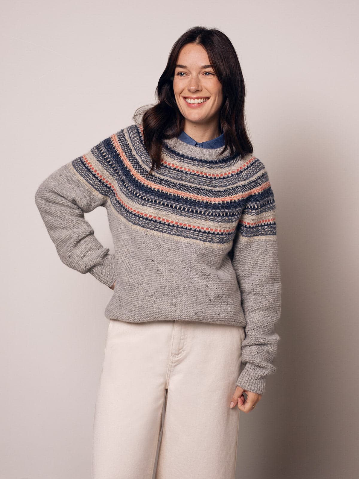 Stitchy Stripe Yoke Jumper