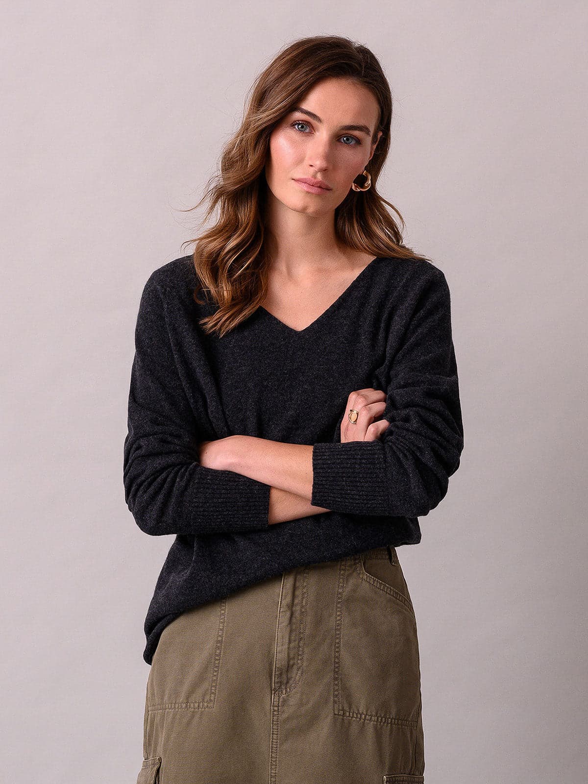 Supersoft Slouch V Neck Jumper