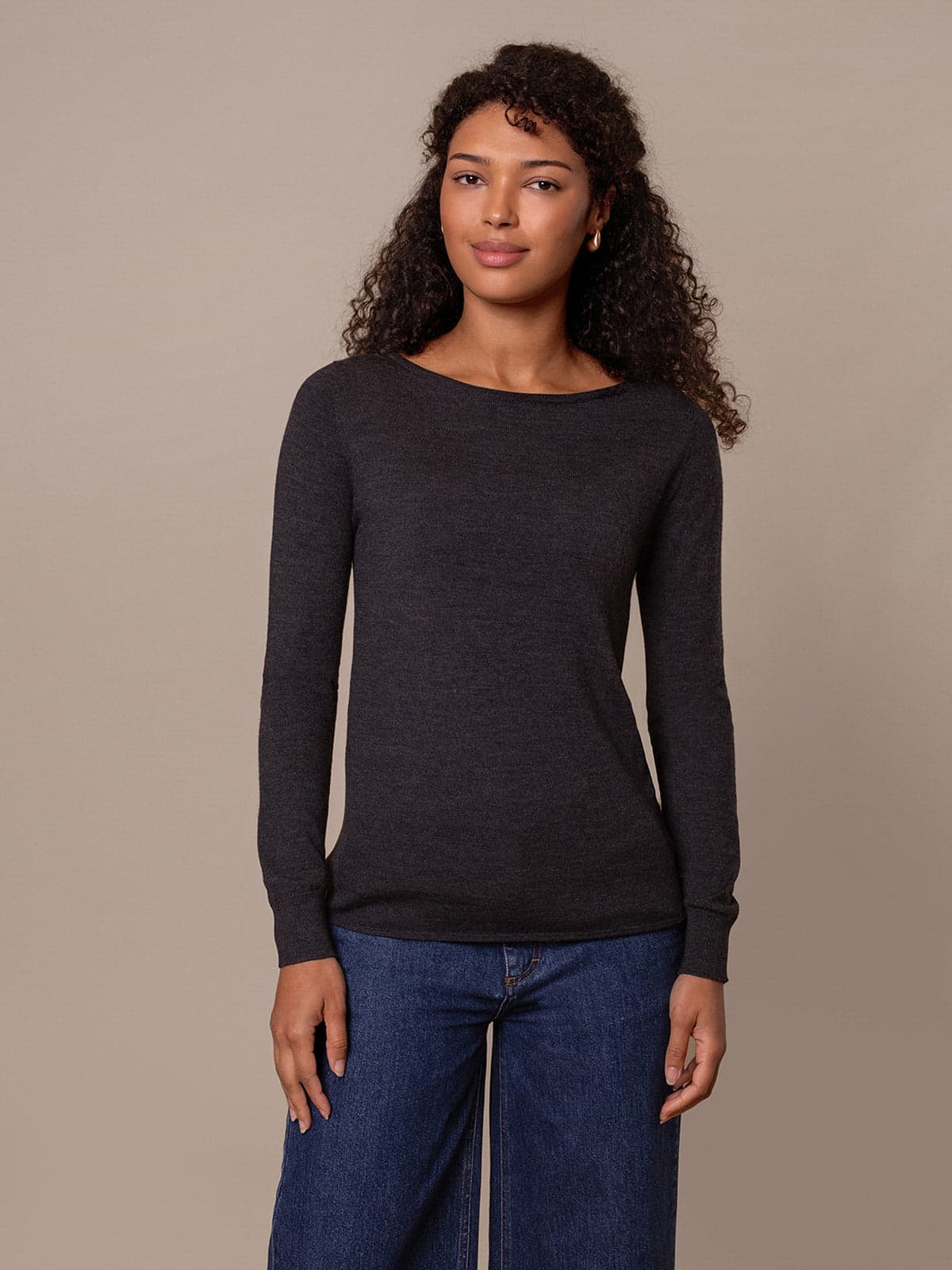 Merino Fine Knit Boat Neck Jumper