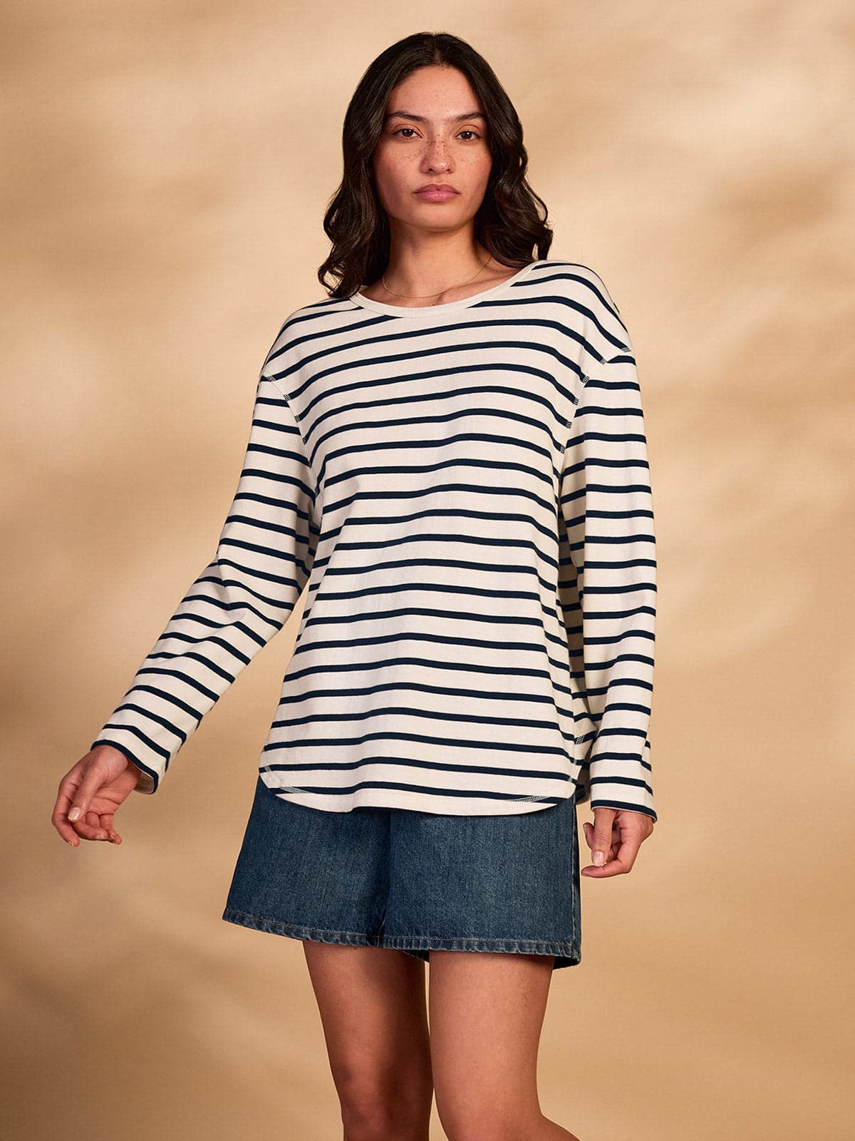 Premium Jersey Button Back Top
