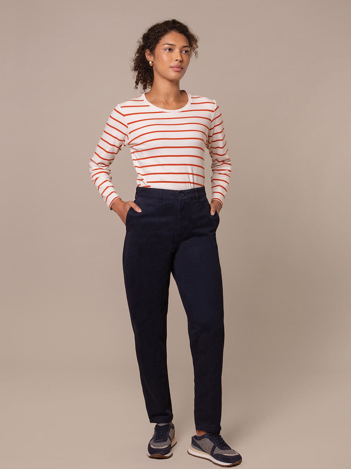 Barrel Leg Denim Trousers