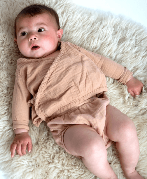 Gabriel Organic Cotton Baby Knickers In Brown