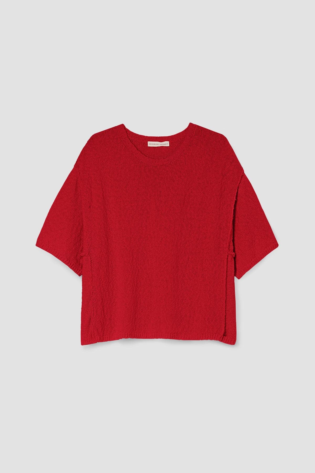 Alessia Cotton Linen Knit Top in Scarlet