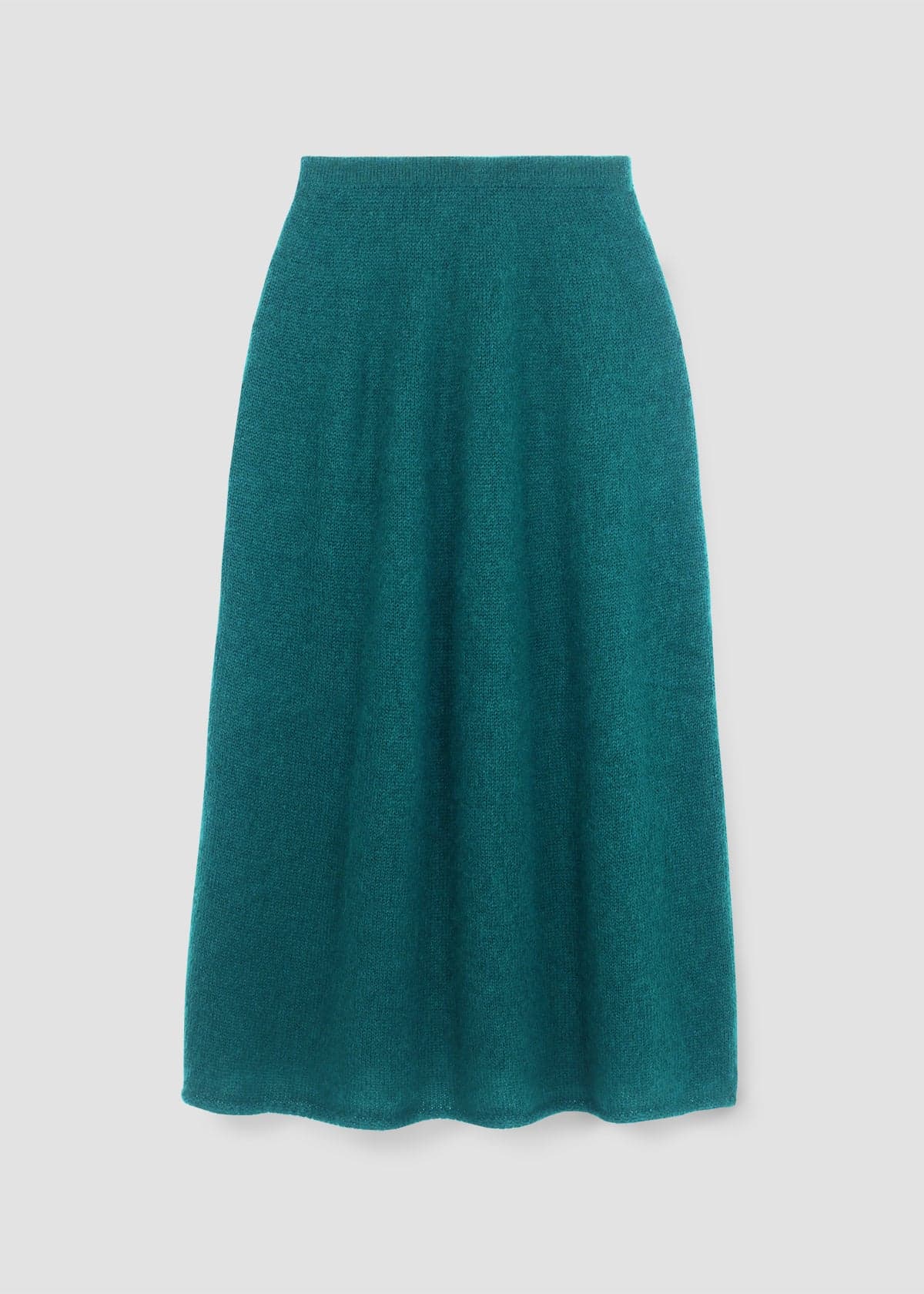 Rosalia Mohair Knitted Skirt in Pine by HANNAH BEAUMONT