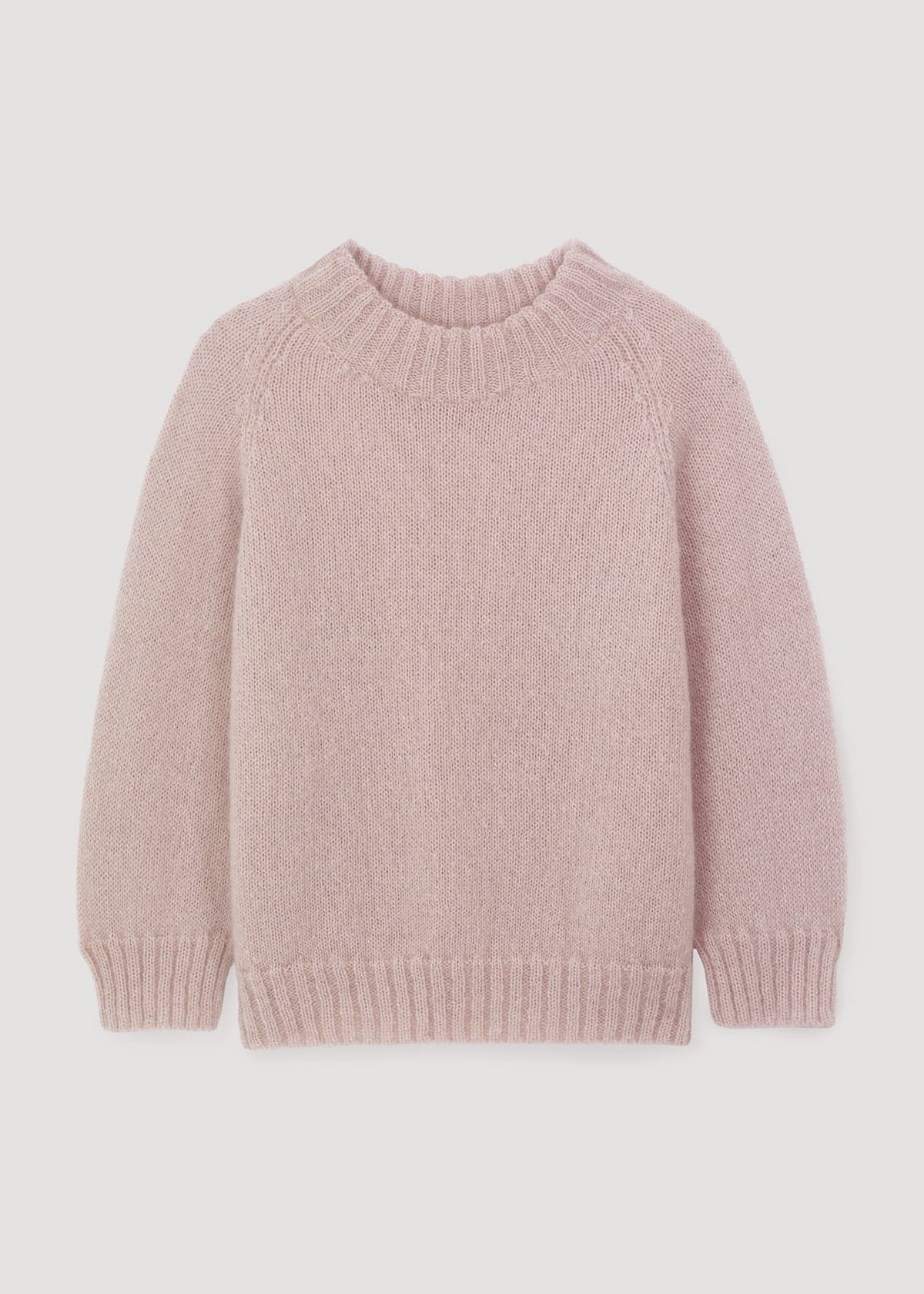 Solstice Mohair Knitted Jumper in Shell Pink by HANNAH BEAUMONT