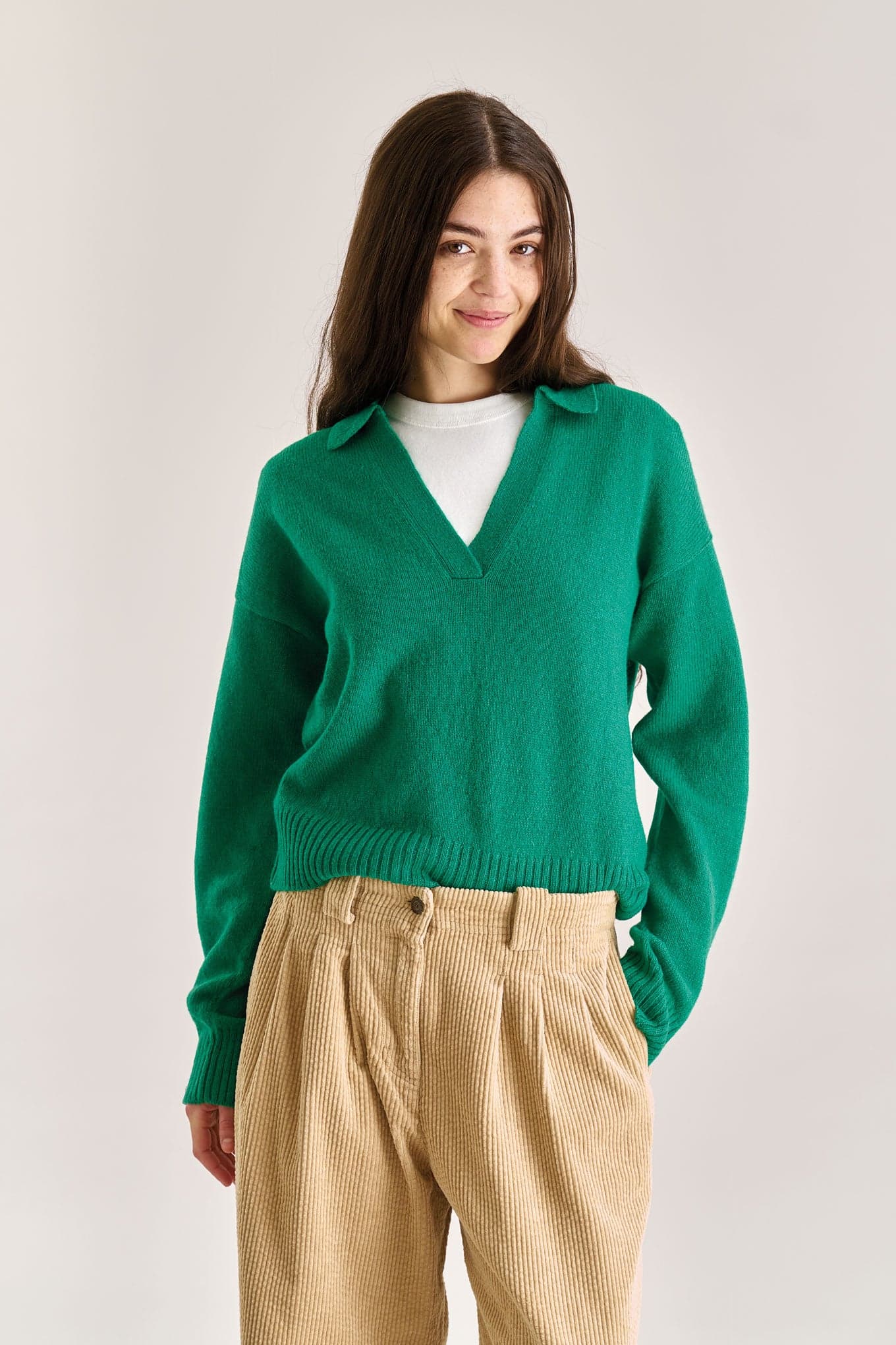 CONNIE Merino Wool Top - Green