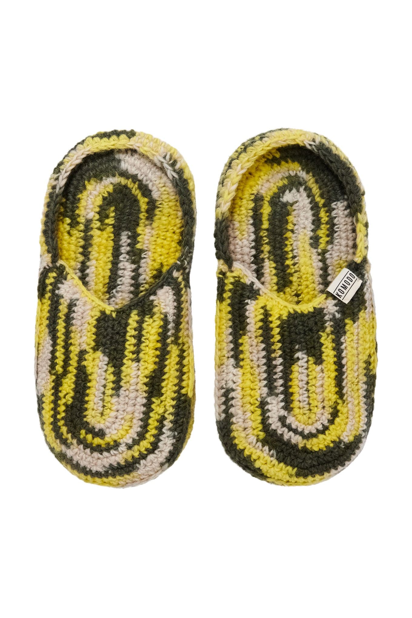 HIDE - Lambswool House Slipper Space Dye Green