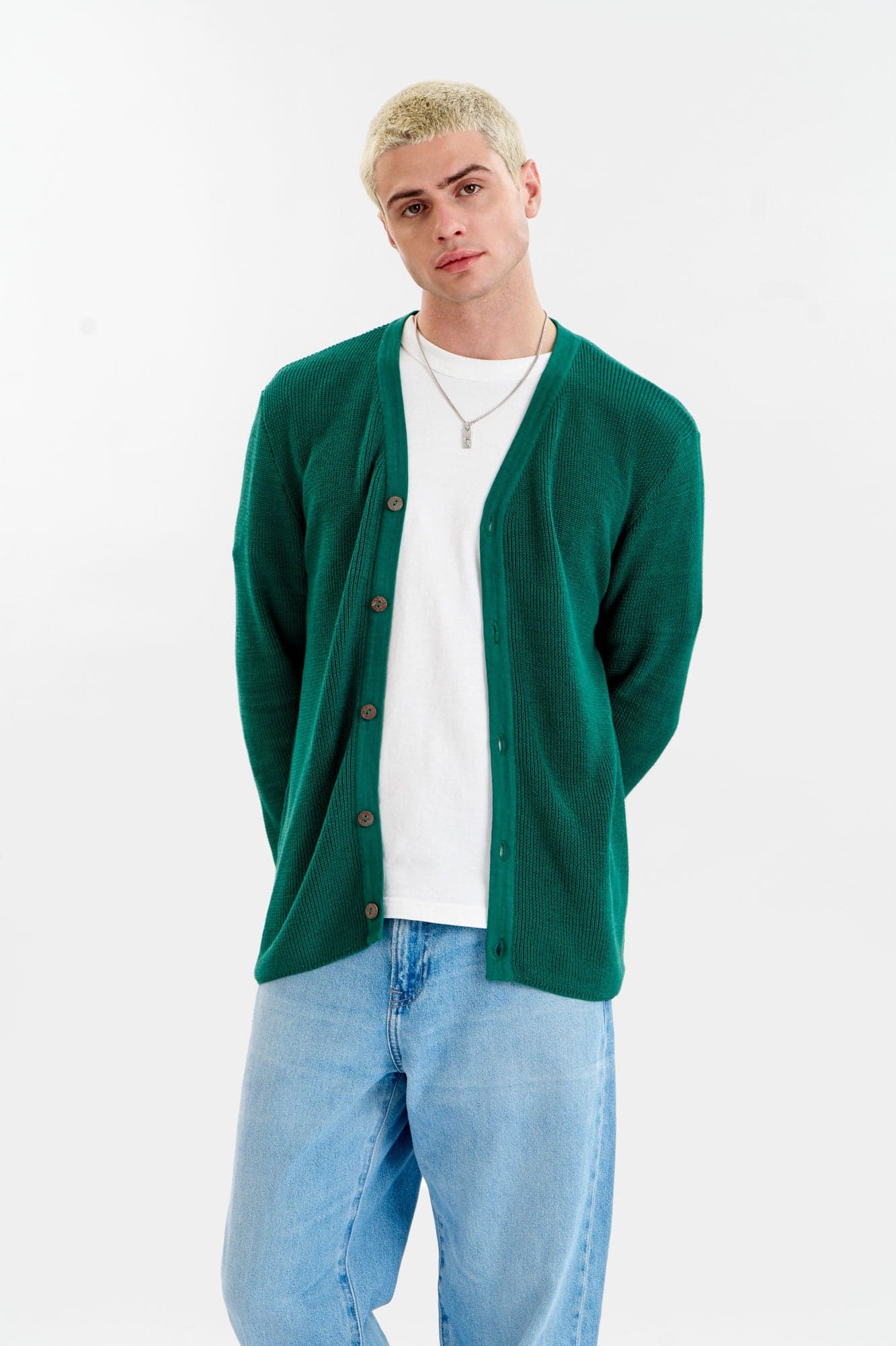 LUCAS Organic Cotton Cardigan - Green