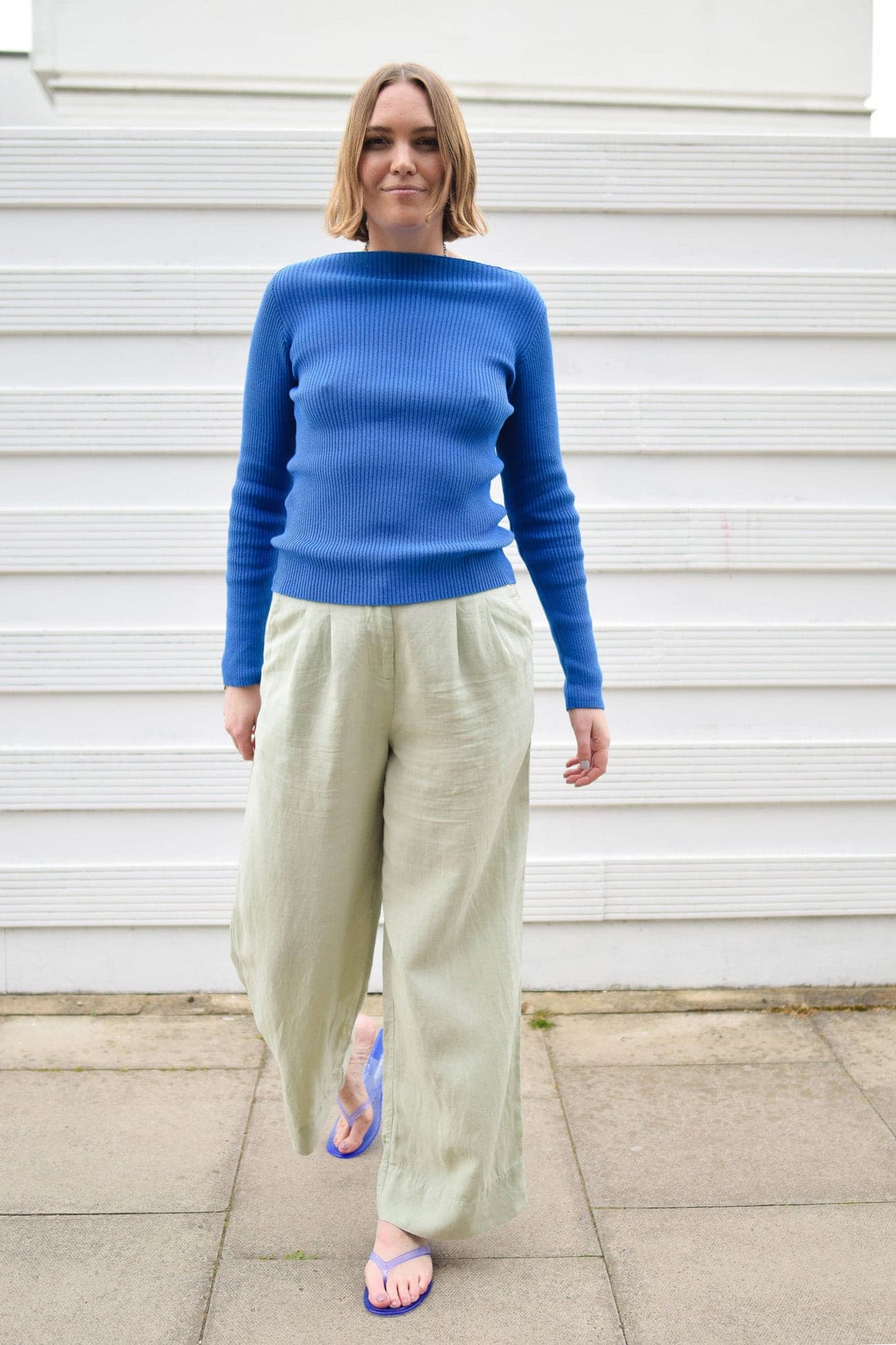 LION Wide Leg Tencel Linen Trousers - Sage