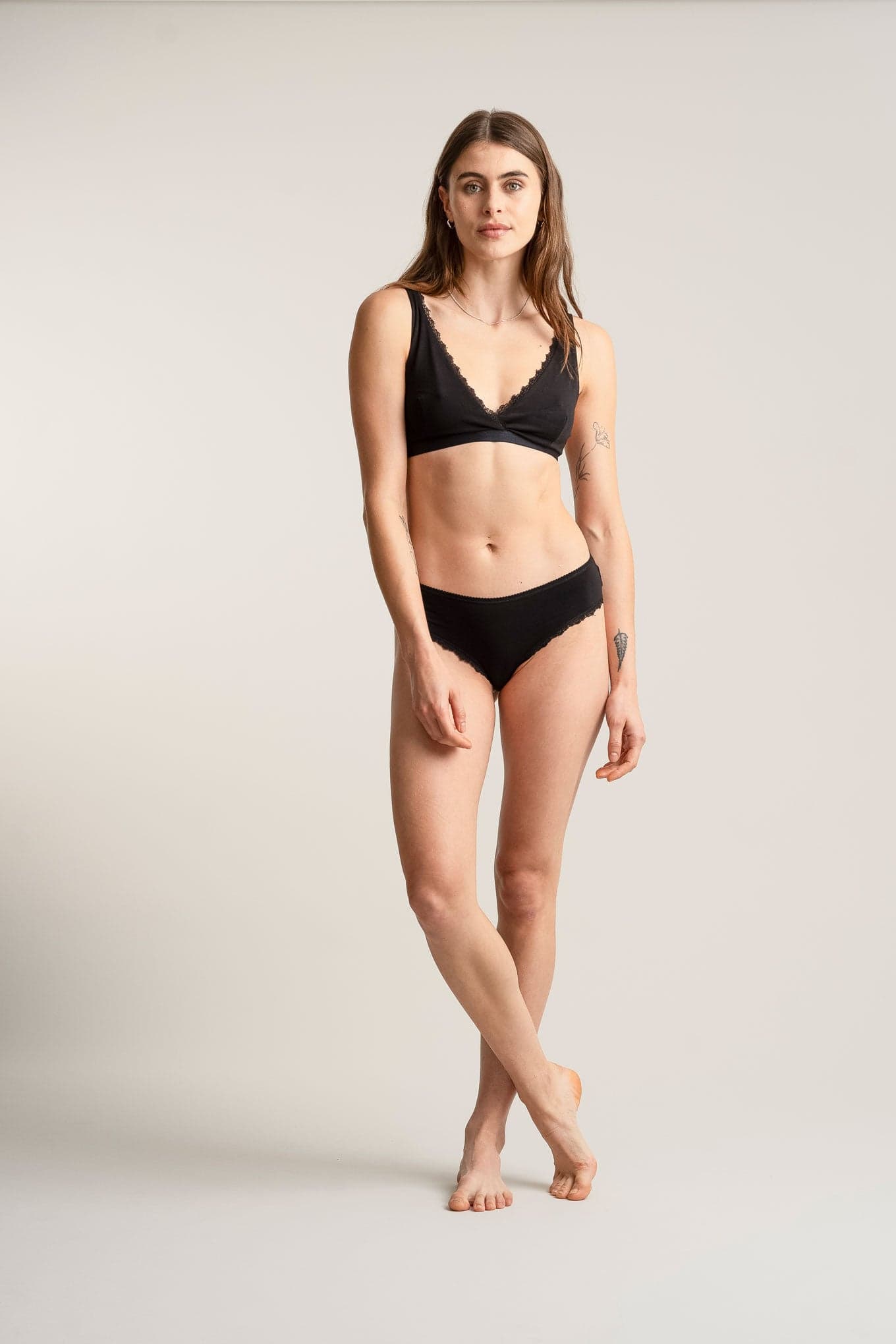 PALOMA Lace Briefs - GOTS Organic Cotton Black