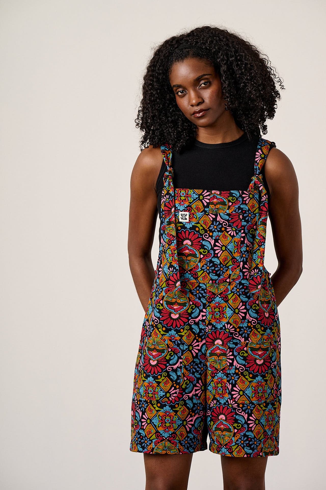 Original Shorts - Cotton Dungaree Shorts in Artisan Print
